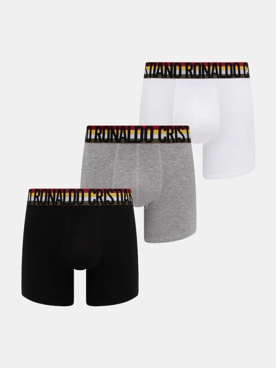 Zdjęcie produktu CR7 Cristiano Ronaldo bokserki męskie z bawełną x WORLD CUP 26 3-pack szary