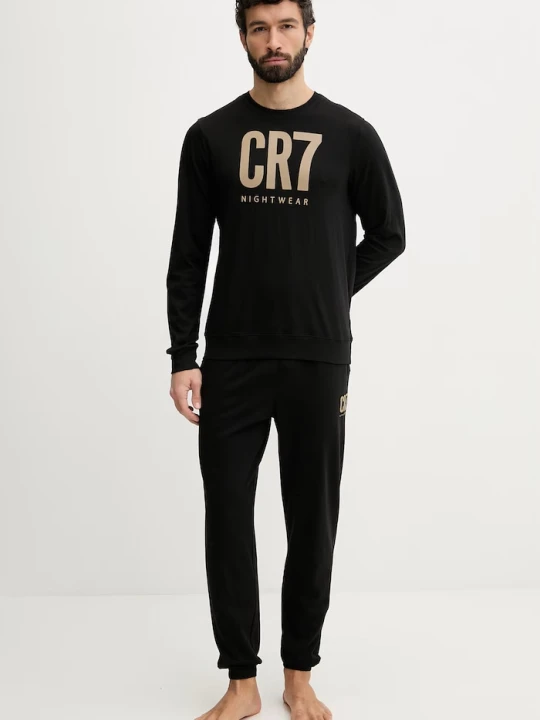 Zdjęcie produktu CR7 Cristiano Ronaldo piżama dwuczęściowa męska bawełniana czarny