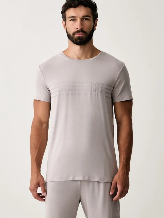 Zdjęcie produktu CR7 Cristiano Ronaldo piżama dwuczęściowa męska z modalem x MODAL CONCEPT beżowy