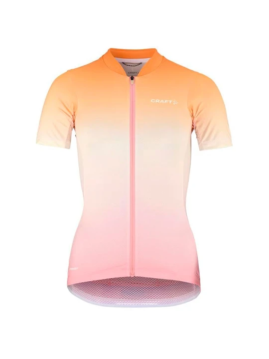 Zdjęcie produktu Craft Koszulka kolarska "ADV Endur Graphic Jersey" w kolorze pomarańczowo-różowym rozmiar: XS