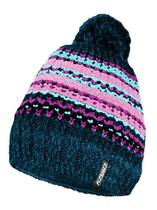 Zdjęcie produktu Crazy Czapka beanie "Input" w kolorze granatowym ze wzorem rozmiar: onesize