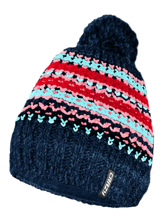 Zdjęcie produktu Crazy Czapka beanie "Input" w kolorze granatowym ze wzorem rozmiar: onesize