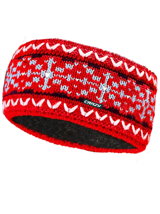 Zdjęcie produktu Crazy Opaska "Norge" w kolorze czerwonym na czoło rozmiar: onesize