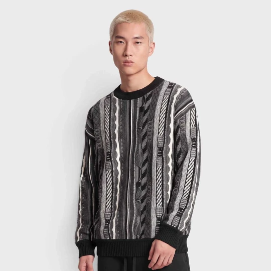 Zdjęcie produktu Crewneck Sweater All Over Print COLUCCI czarny