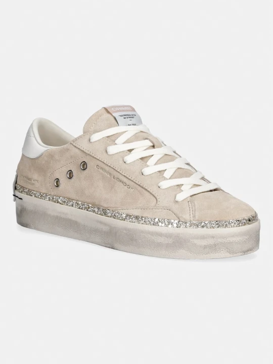 Zdjęcie produktu Crime London DISTRESSED PLATFORM sneakersy damskie skórzane beżowy