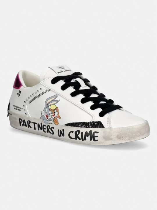 Zdjęcie produktu Crime London DISTRESSED sneakersy damskie skórzane biały