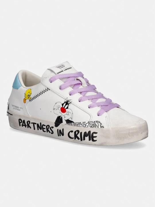 Zdjęcie produktu Crime London DISTRESSED sneakersy damskie skórzane biały