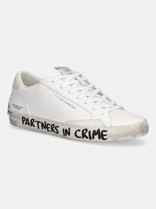Zdjęcie produktu Crime London DISTRESSED sneakersy męskie skórzane biały