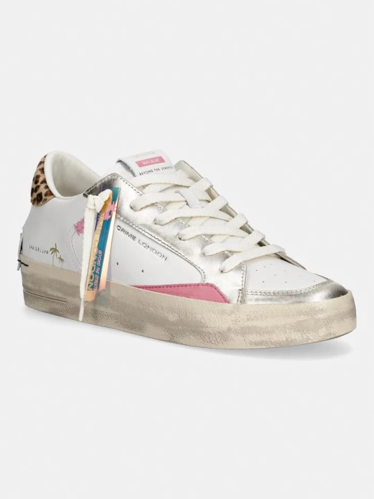 Zdjęcie produktu Crime London SK8 DELUXE WEDGE sneakersy damskie skórzane biały