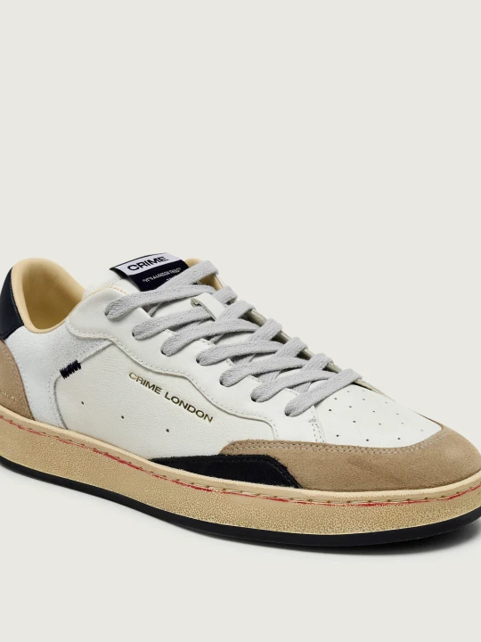 Zdjęcie produktu Crime London Skórzane sneakersy Chelsea | zamsz biały