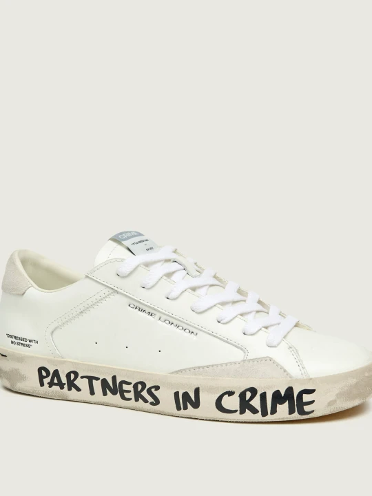 Zdjęcie produktu Crime London Skórzane sneakersy DISTRESSED biały