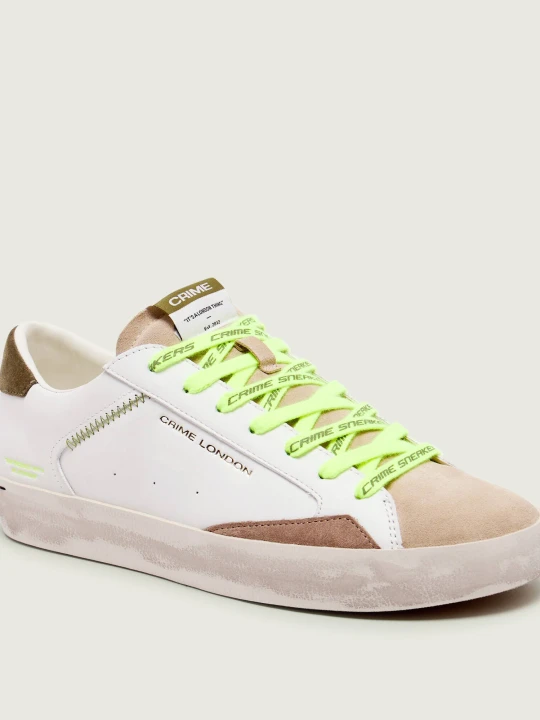 Zdjęcie produktu Crime London Skórzane sneakersy DISTRESSED LOW | zamsz ecru