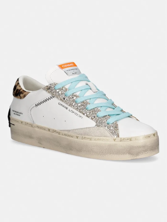 Zdjęcie produktu Crime London sneakersy skórzane DISTRESSED PLATFORM biały