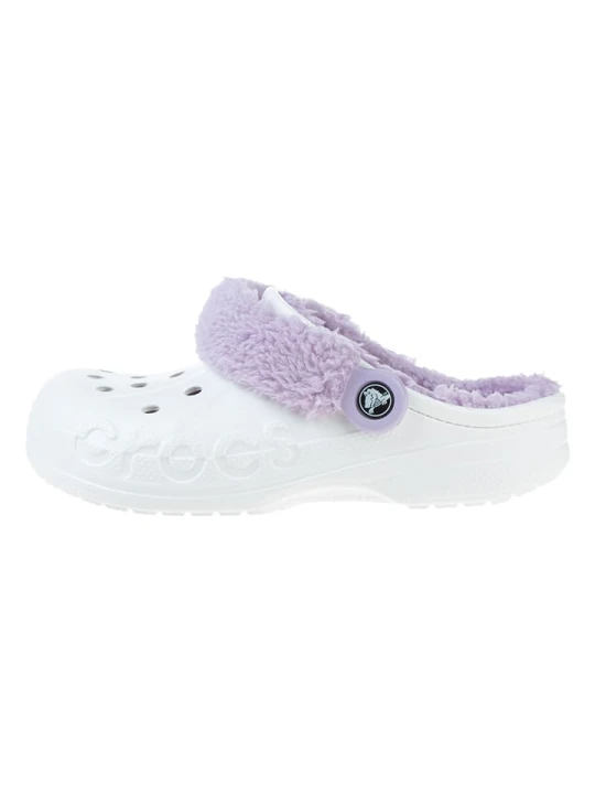 Zdjęcie produktu Crocs Chodaki "Baya Lined Fuzz Strap" w kolorze biało-lawendowym rozmiar: 39 / 40