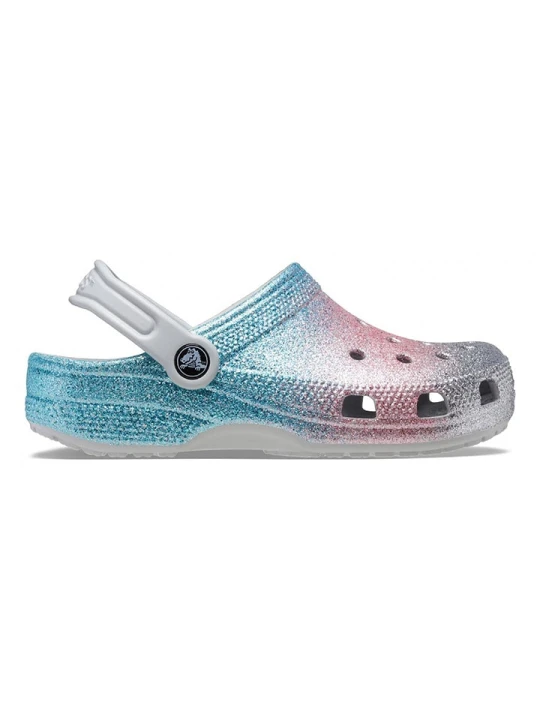 Zdjęcie produktu Crocs Chodaki "Classic Glitter" w kolorze szaro-błękitno-jasnoróżowym rozmiar: 19/20