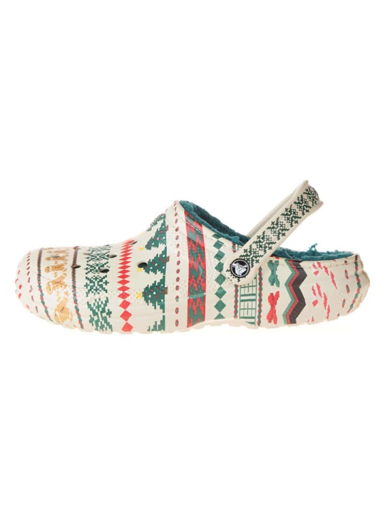 Zdjęcie produktu Crocs Chodaki "Classic Lined Fair Isle" w kolorze beżowym rozmiar: 46 / 47