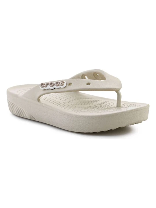Zdjęcie produktu Crocs Japonki "Classic Platform" w kolorze kremowym rozmiar: 41/42
