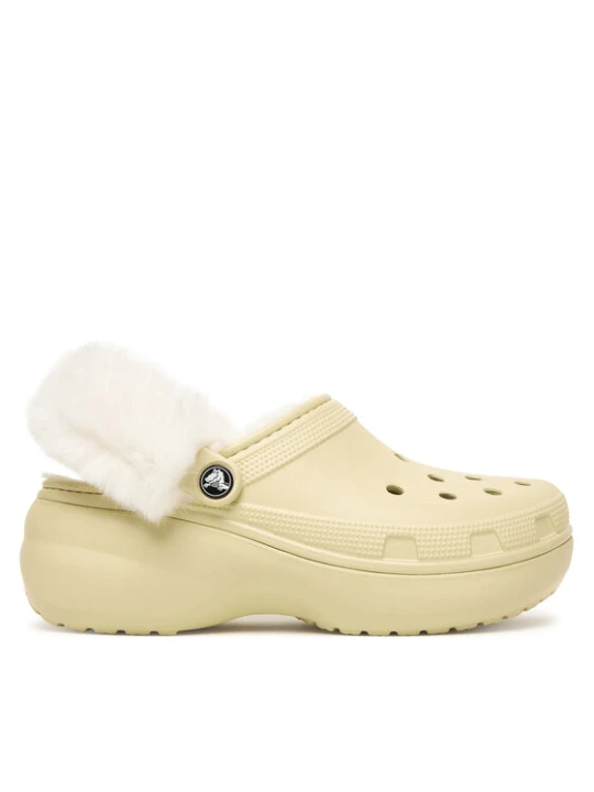 Zdjęcie produktu Crocs Klapki Classic Platform Fuzz Lined Clog 212854 Beżowy