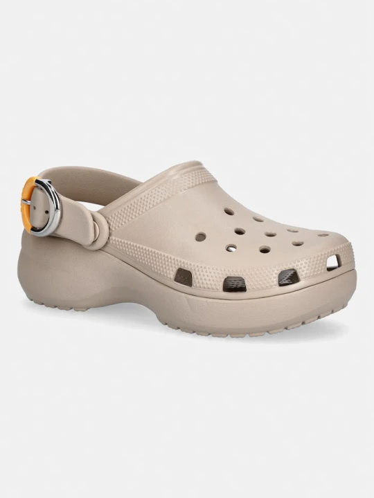 Zdjęcie produktu Crocs klapki na platformie damskie Classic Platform Buckle Clog beżowy