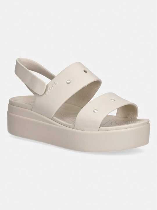 Zdjęcie produktu Crocs sandały na koturnie damskie Brooklyn 4U beżowy