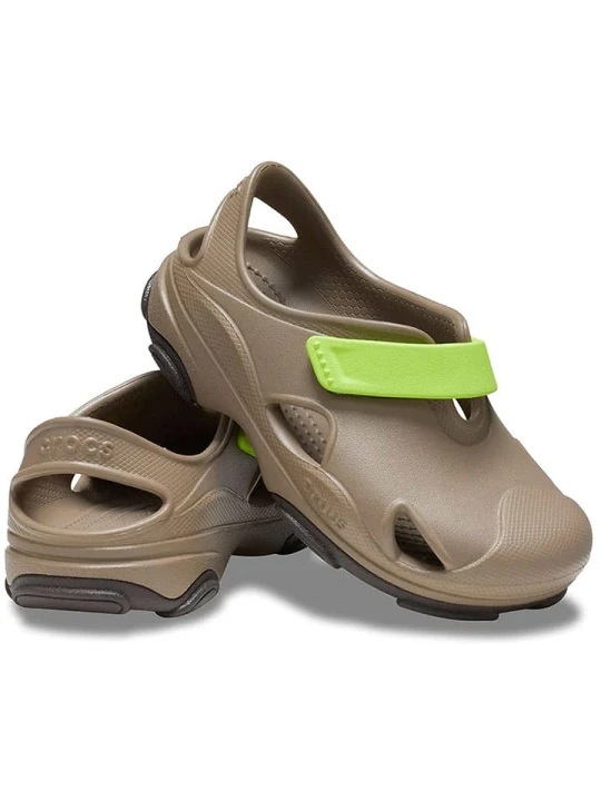 Zdjęcie produktu Crocs Slippersy "Terrain Fisherman" w kolorze oliwkowo-limonkowym rozmiar: 20/21
