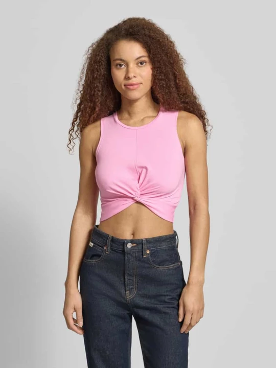 Zdjęcie produktu Crop top z detalem w postaci węzła model 'TWIGGI' Noisy May Różowy