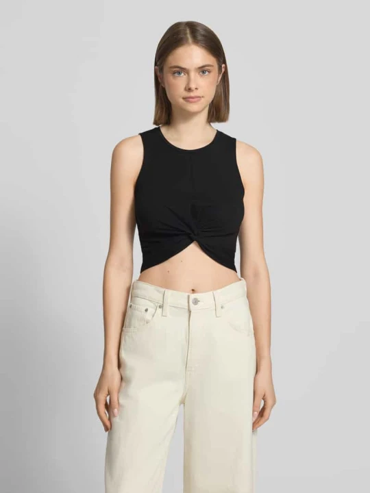 Zdjęcie produktu Crop top z detalem w postaci węzła model 'TWIGGI' Noisy May Czarny