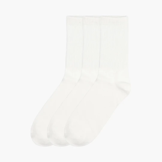 Zdjęcie produktu Cropp - 3 pack białych skarpetek basic - biały
