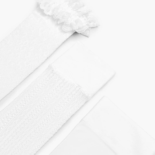 Zdjęcie produktu Cropp - 3 pack białych zakolanówek - biały