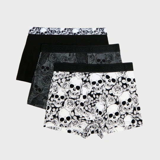 Zdjęcie produktu Cropp - 3 pack bokserek z czaszkami - czarny