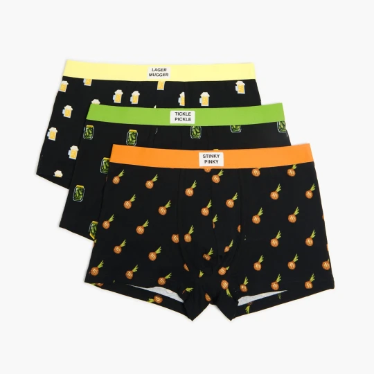 Zdjęcie produktu Cropp - 3 pack bokserek z zabawnymi nadrukami - czarny