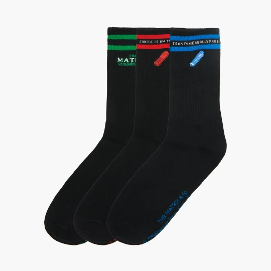 Zdjęcie produktu Cropp - 3 pack czarnych skarpet Matrix 4 - czarny