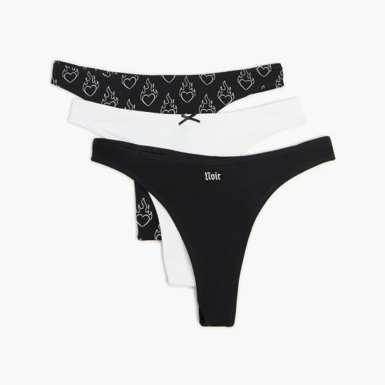 Zdjęcie produktu Cropp - 3 pack majtek z motywem noir - czarny