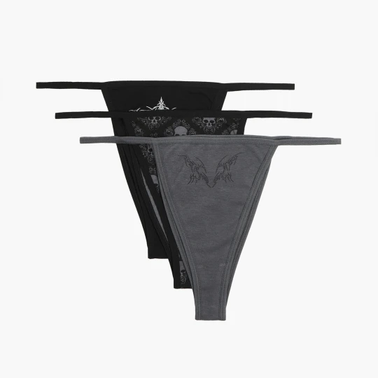 Zdjęcie produktu Cropp - 3 pack majtek z motywem tribal - czarny