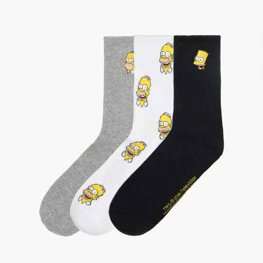 Zdjęcie produktu Cropp - 3 pack skarpet Bart i Homer Simpsons - szary