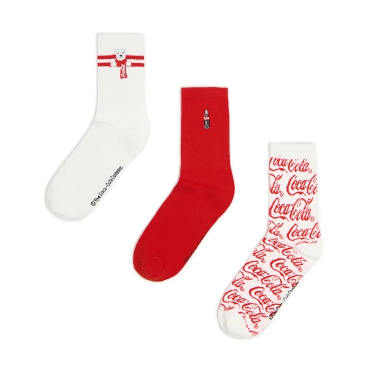 Zdjęcie produktu Cropp - 3 pack skarpet Coca-Cola - biały