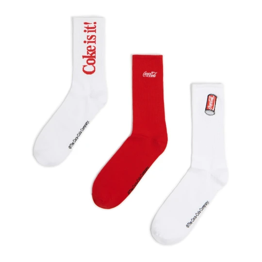 Zdjęcie produktu Cropp - 3 pack skarpet Coca-Cola - biały