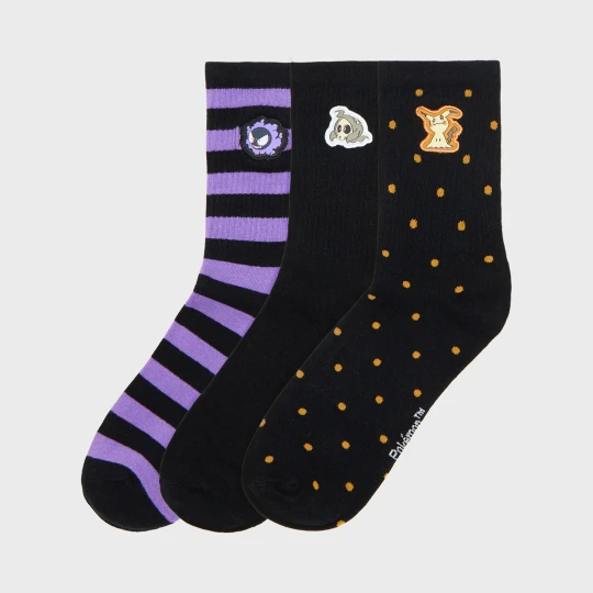 Zdjęcie produktu Cropp - 3 pack skarpet Pokémon Gastly, Duskull, Mimikyu - czarny