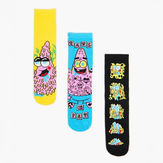 Zdjęcie produktu Cropp - 3 pack skarpet Spongebob Kanciastoporty - wielobarwny