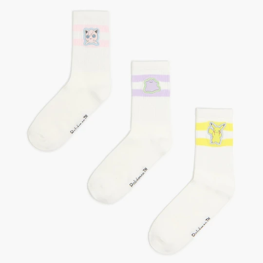 Zdjęcie produktu Cropp - 3 pack skarpet z naszywkami Pokémonów - biały