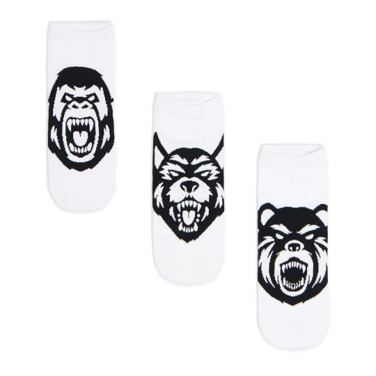 Zdjęcie produktu Cropp - 3 pack skarpetek ze zwierzęcym motywem - biały