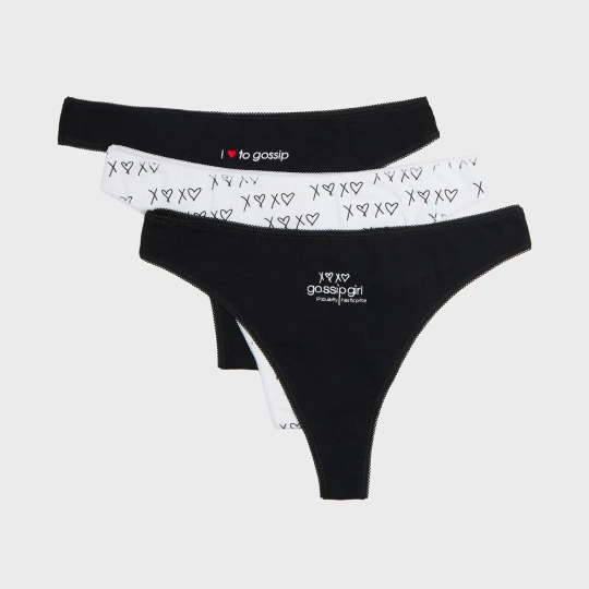 Zdjęcie produktu Cropp - 3 pack thong Gossip Girl - wielobarwny