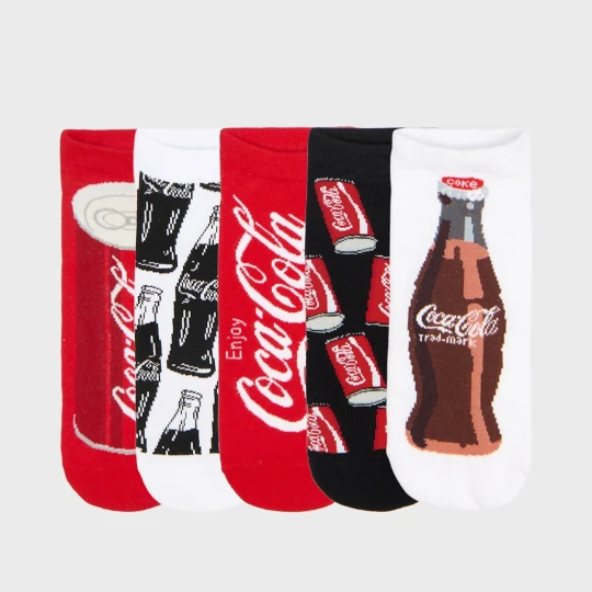 Zdjęcie produktu Cropp - 5 pack krótkich skarpet Coca-Cola - czerwony