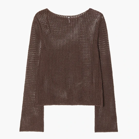 Zdjęcie produktu Cropp - Ażurowy brązowy sweter - brązowy