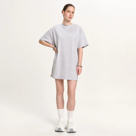 Zdjęcie produktu Cropp - Bawełniana sukienka T-shirt - jasny szary
