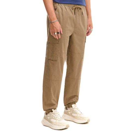 Zdjęcie produktu Cropp - Beżowe joggery regular z kieszeniami cargo - beżowy