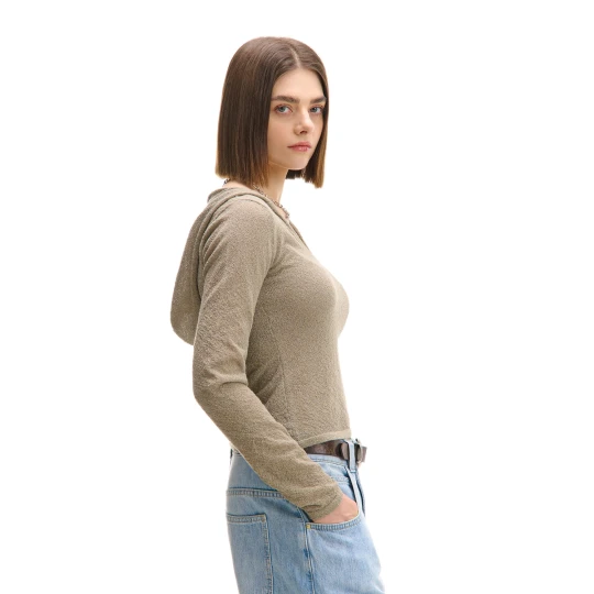 Zdjęcie produktu Cropp - Beżowy sweter z kapturem - beżowy
