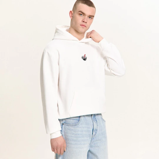 Zdjęcie produktu Cropp - Biała bluza hoodie z motywem ramenu - biały