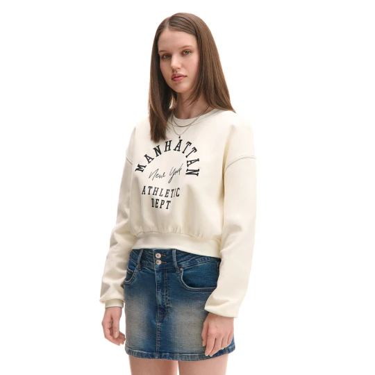 Zdjęcie produktu Cropp - Biała bluza z napisami - biały