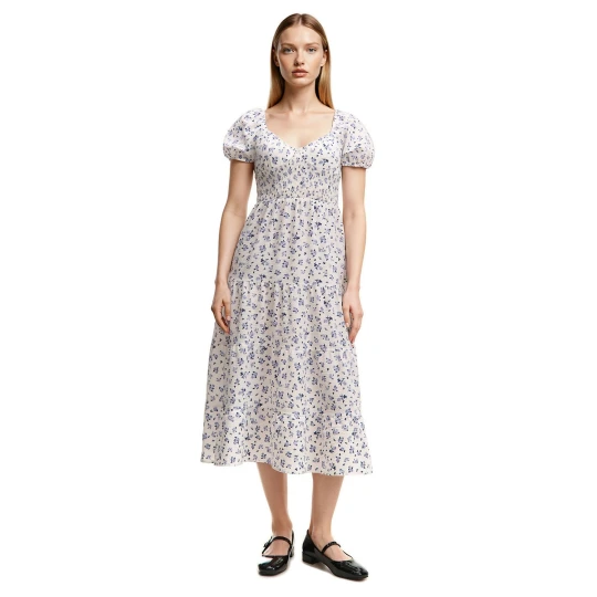 Zdjęcie produktu Cropp - Biała sukienka maxi w kwiaty - biały
